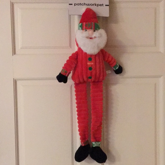 NEW 24” Dog Toy Snuggler Long Leg Muttley Santa with Squeaker | Patchwork Pet - Picture 2 of 11